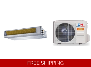 C&H 6K-Btu MS-Slim Ducted 21.4 SEER2 Mini Split H-Heat Pump (-22F) E-Star 14.4 EER/13.8 HSPF (R454B)